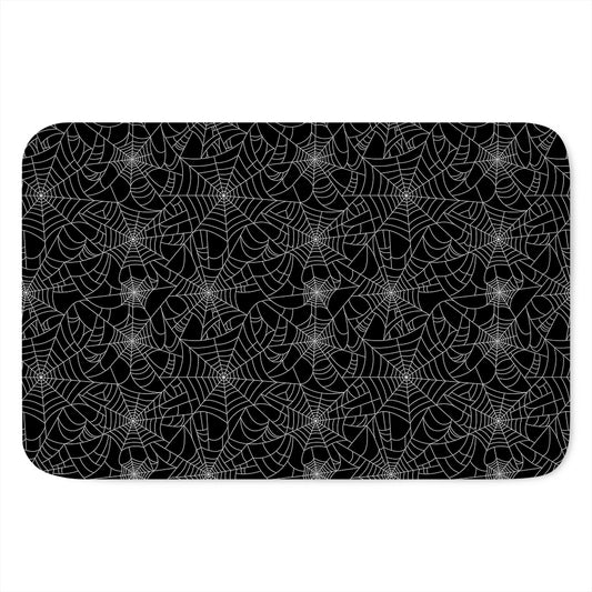 Black And White Spider Web Pattern Print Indoor Door Mat