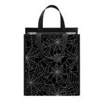Black And White Spider Web Pattern Print Insulated Lunch Tote
