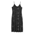 Black And White Spider Web Pattern Print Jersey Midi Cami Dress