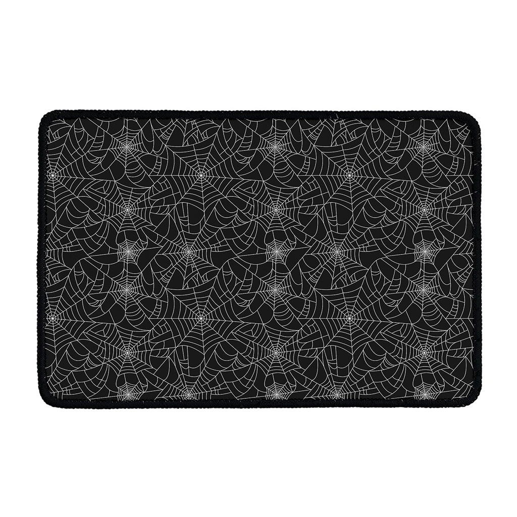 Black And White Spider Web Pattern Print Kitchen Mat