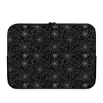 Black And White Spider Web Pattern Print Laptop Sleeve