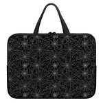 Black And White Spider Web Pattern Print Laptop Sleeve With Handle