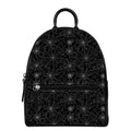 Black And White Spider Web Pattern Print Leather Backpack