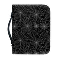 Black And White Spider Web Pattern Print Leather Bible Cover
