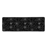 Black And White Spider Web Pattern Print Long Kitchen Mat