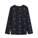 Black And White Spider Web Pattern Print Long Sleeve Short Coat
