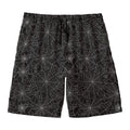 Black And White Spider Web Pattern Print Men's Swim Trunks