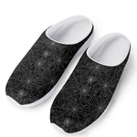 Black And White Spider Web Pattern Print Mesh Casual Shoes