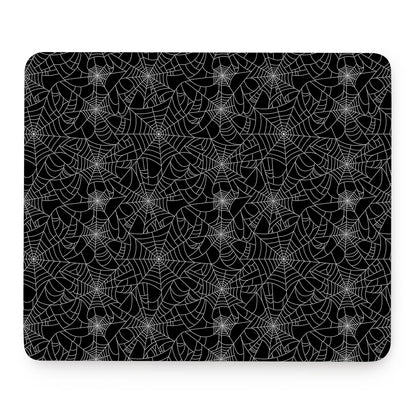 Black And White Spider Web Pattern Print Mouse Pad