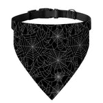 Black And White Spider Web Pattern Print Over The Collar Dog Bandana