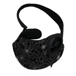 Black And White Spider Web Pattern Print Pet Sling Carrier