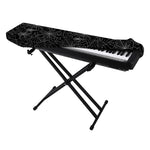 Black And White Spider Web Pattern Print Piano Keyboard Cover
