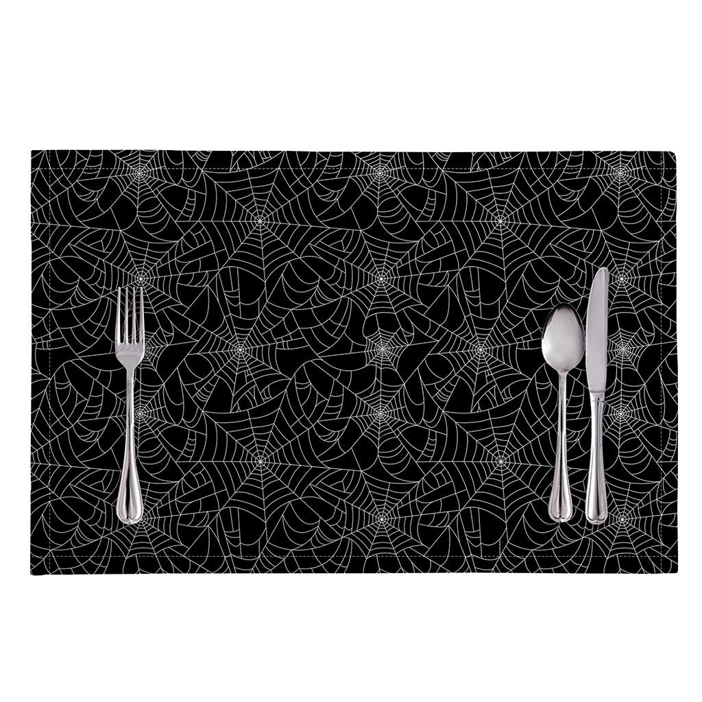 Black And White Spider Web Pattern Print Placemat