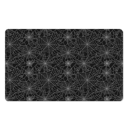 Black And White Spider Web Pattern Print Polyester Doormat