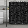 Black And White Spider Web Pattern Print Polyester Shower Curtain