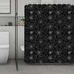 Black And White Spider Web Pattern Print Polyester Shower Curtain