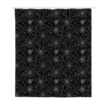 Black And White Spider Web Pattern Print Polyester Shower Curtain