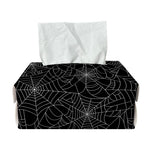 Black And White Spider Web Pattern Print Rectangle Tissue Box Cover