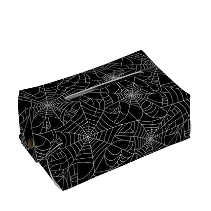 Black And White Spider Web Pattern Print Rectangle Tissue Box Cover