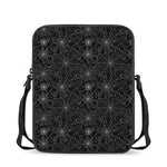 Black And White Spider Web Pattern Print Rectangular Crossbody Bag