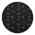 Black And White Spider Web Pattern Print Round Blanket