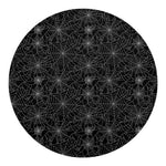 Black And White Spider Web Pattern Print Round Blanket