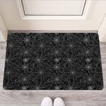 Black And White Spider Web Pattern Print Rubber Doormat