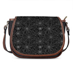 Black And White Spider Web Pattern Print Saddle Bag