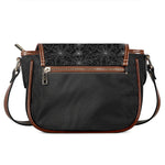 Black And White Spider Web Pattern Print Saddle Bag