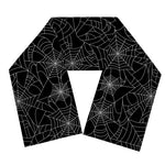 Black And White Spider Web Pattern Print Scarf
