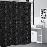 Black And White Spider Web Pattern Print Shower Curtain