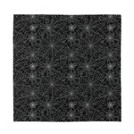 Black And White Spider Web Pattern Print Silk Bandana