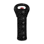 Black And White Spider Web Pattern Print Single Neoprene Wine Tote