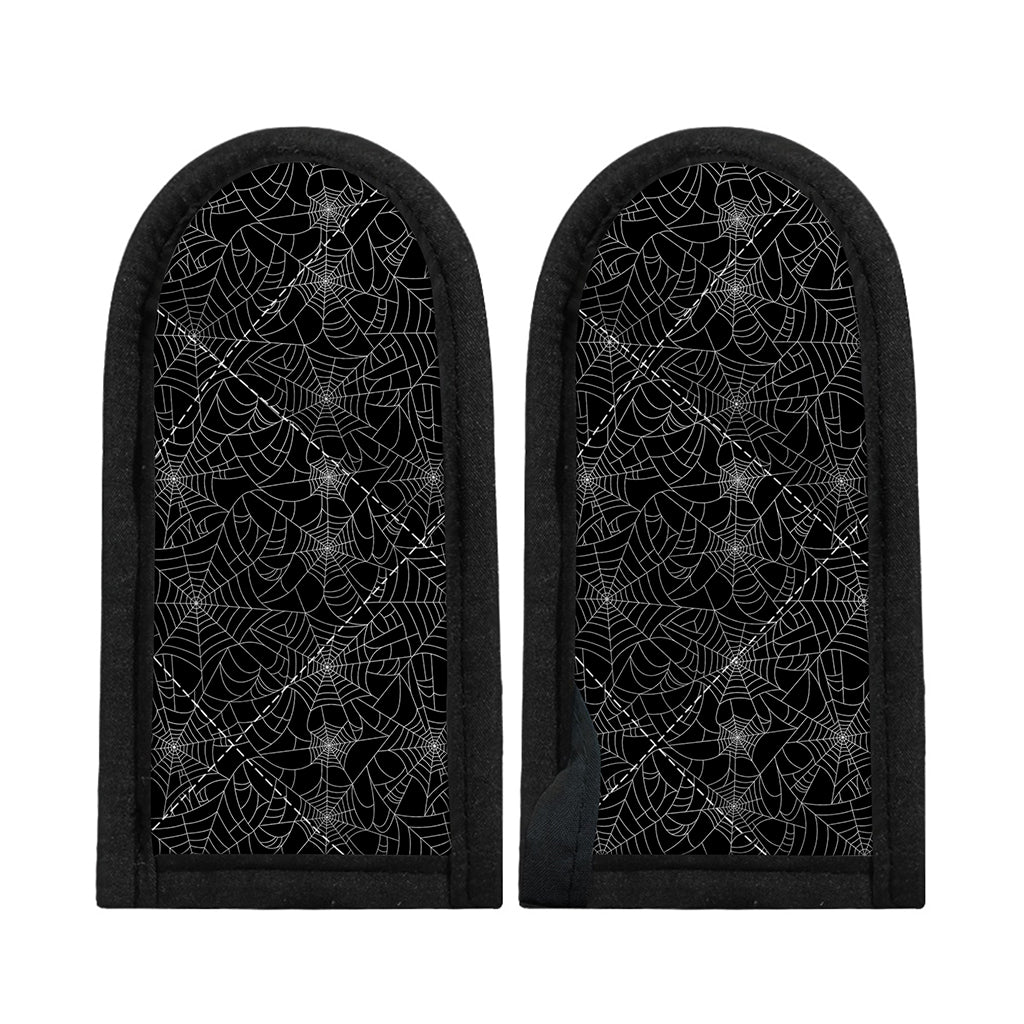 Black And White Spider Web Pattern Print Skillet Handle Cover