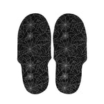 Black And White Spider Web Pattern Print Slippers