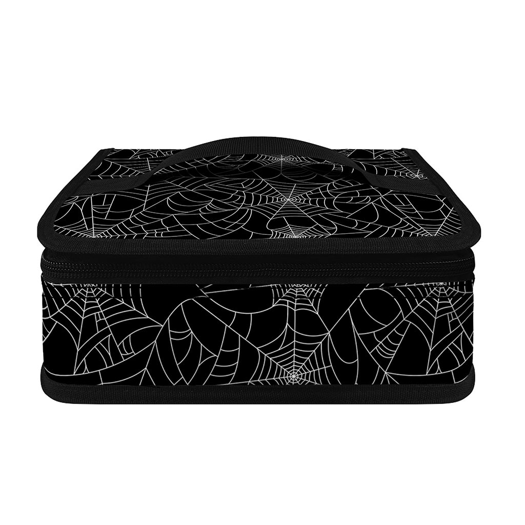 Black And White Spider Web Pattern Print Small Lunch Bag