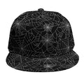 Black And White Spider Web Pattern Print Snapback Cap