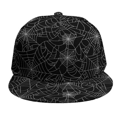 Black And White Spider Web Pattern Print Snapback Cap