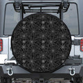 Black And White Spider Web Pattern Print Tire Cover