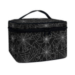 Black And White Spider Web Pattern Print Travel Makeup Bag