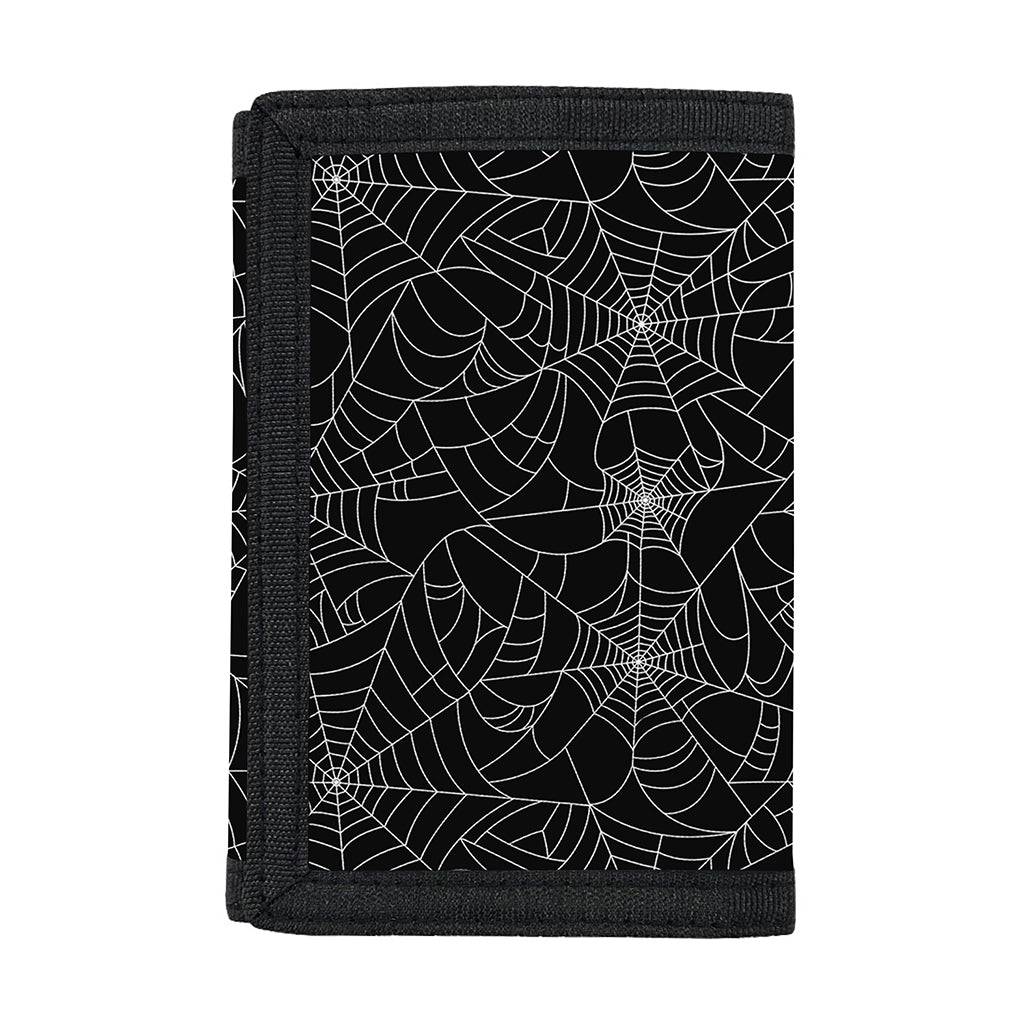 Black And White Spider Web Pattern Print Trifold Wallet