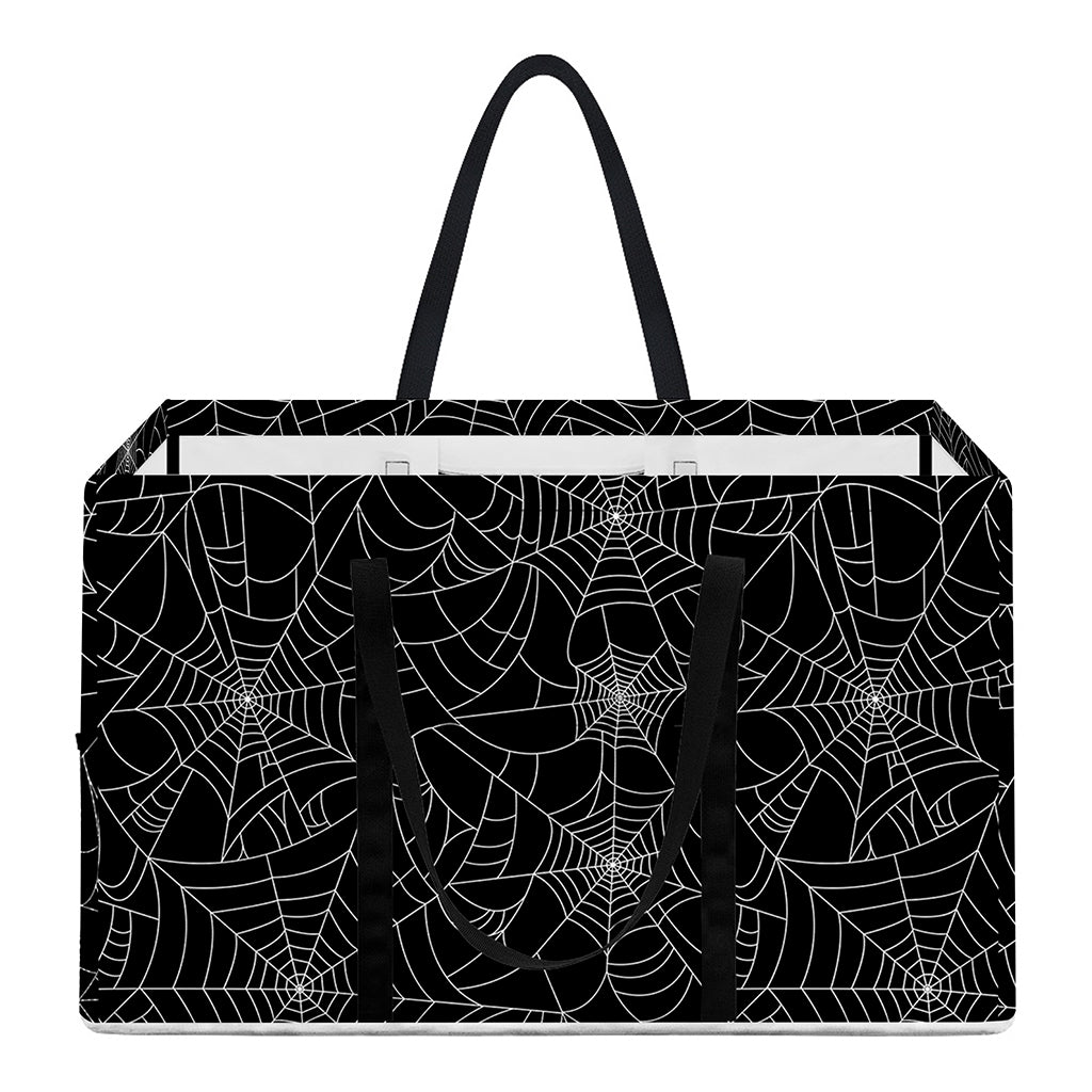 Black And White Spider Web Pattern Print Utility Tote Bag