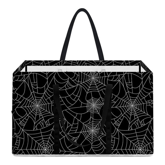 Black And White Spider Web Pattern Print Utility Tote Bag