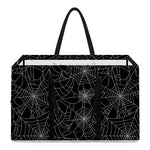 Black And White Spider Web Pattern Print Utility Tote Bag