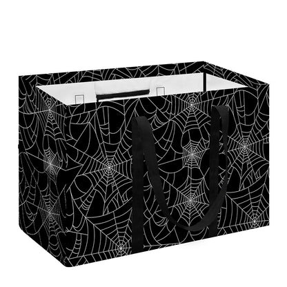 Black And White Spider Web Pattern Print Utility Tote Bag
