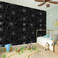 Black And White Spider Web Pattern Print Wall Sticker