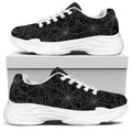 Black And White Spider Web Pattern Print White Chunky Shoes
