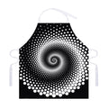 Black And White Spiral Dot Print Adjustable Apron