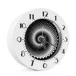 Black And White Spiral Dot Print Alarm Clock