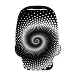 Black And White Spiral Dot Print Baby Seat Cover